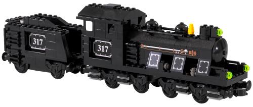 Large Train Engine with Tender, Black
