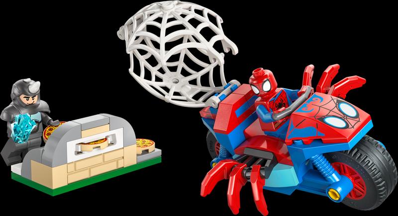 Spidey on his Motorcycle vs. Rhino