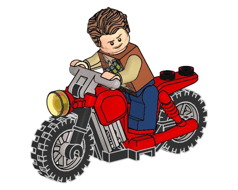 Owen and red motorbike