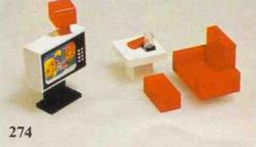 Colour TV and chair