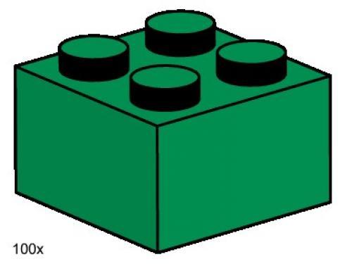 2x2 Dark Green Bricks