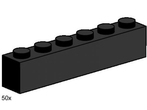 1x6 Black Bricks