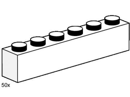 1x6 White Bricks
