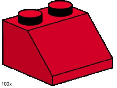 2x2 Roof Tiles Steep Sloped Red