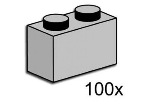 1x2 Light Grey Bricks
