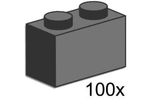 1x2 Dark Grey Bricks