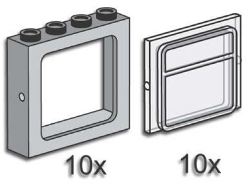 Grey Train Windows with Panes