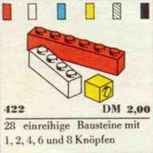 1 Stud Brick, Assorted Colours (6)
