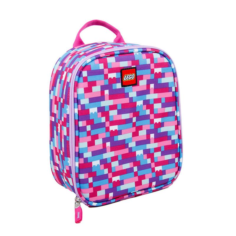 Pink Purple Brick Print Lunch Bag