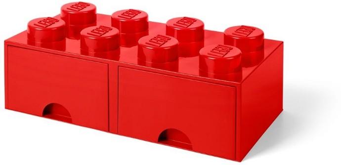 8 stud Bright Red Storage Brick Drawer