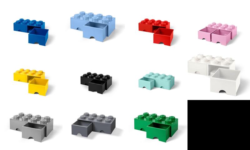 8 stud Bright Blue Storage Brick Drawer