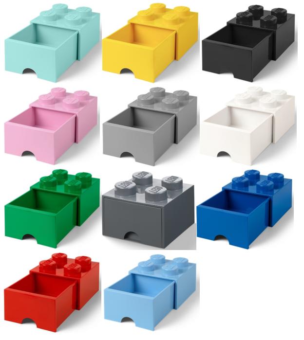 4 stud Bright Blue Storage Brick Drawer