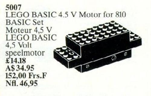 Basic Motor 4.5V, Motor and Gear Housing. For use with set 810