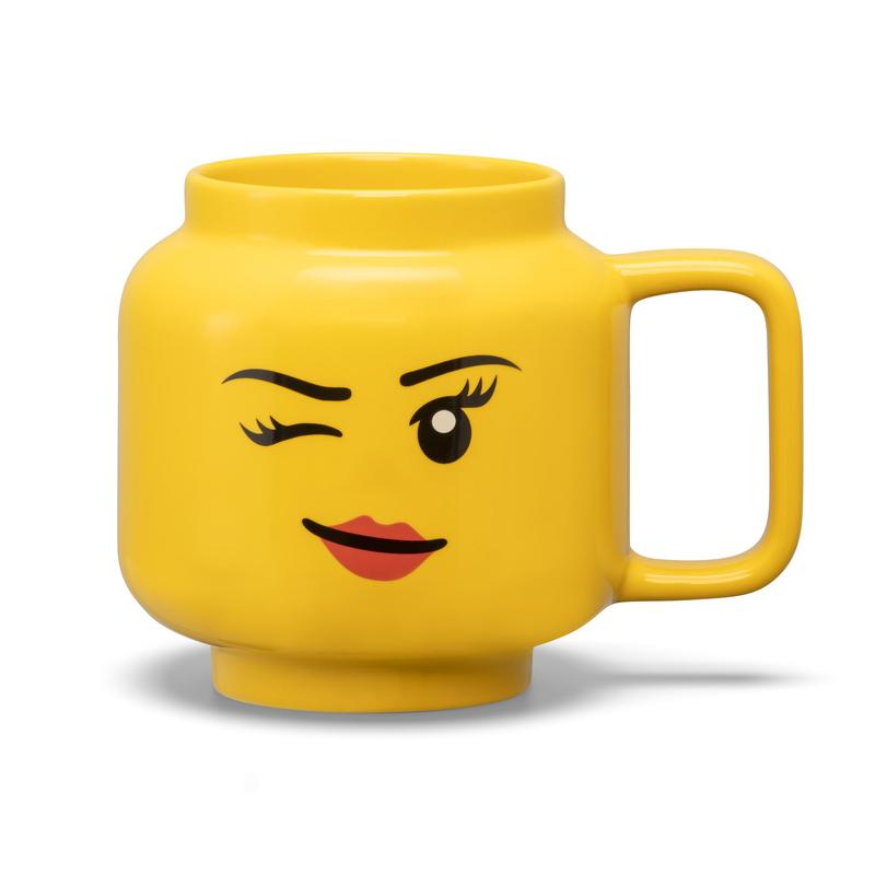 Large Winking Girl Ceramic Mug