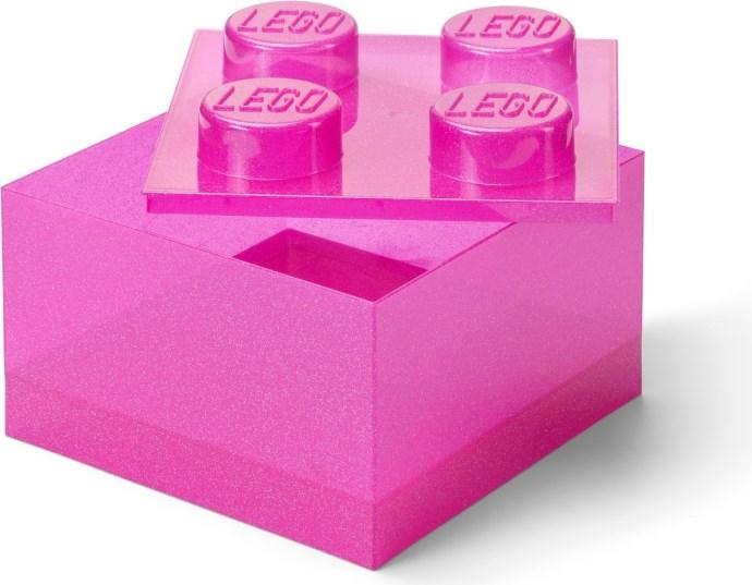 Pink Clear Brick Shaped Storage Box