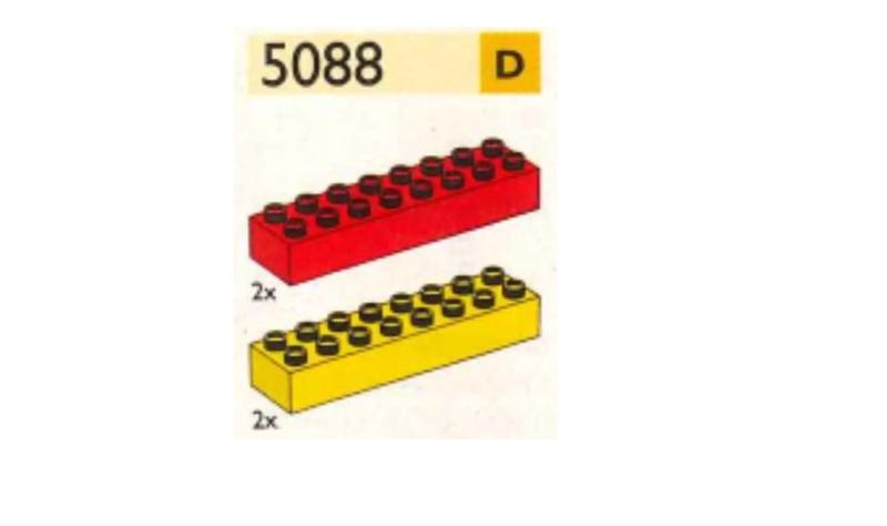 Duplo Long Beams 2 x 8 Red and Yellow