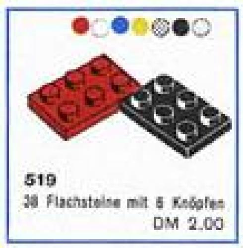 2 X 3 Plate (Flat Roof Bricks with 6 Studs)
