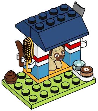 Pug with Doghouse