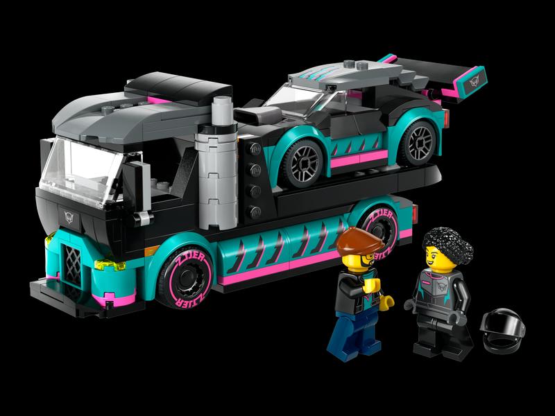 Race Car and Car Carrier Truck