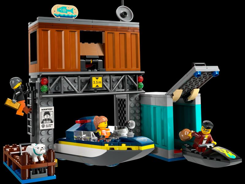 Police Speedboat and Crooks' Hideout