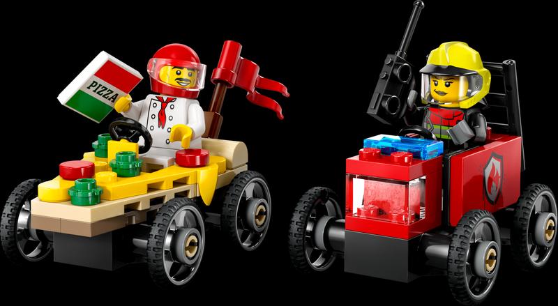 Pizza vs. Fire Truck Race Car Pack