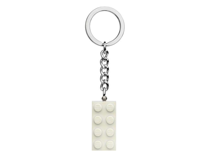 2x4 White Metallic Key Chain