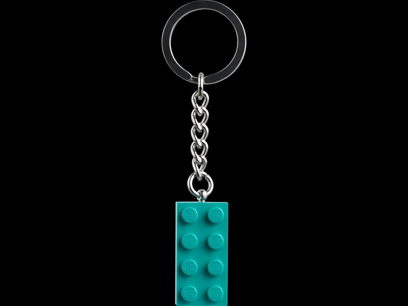 Bright Bluish Green 2x4 Stud Key Chain
