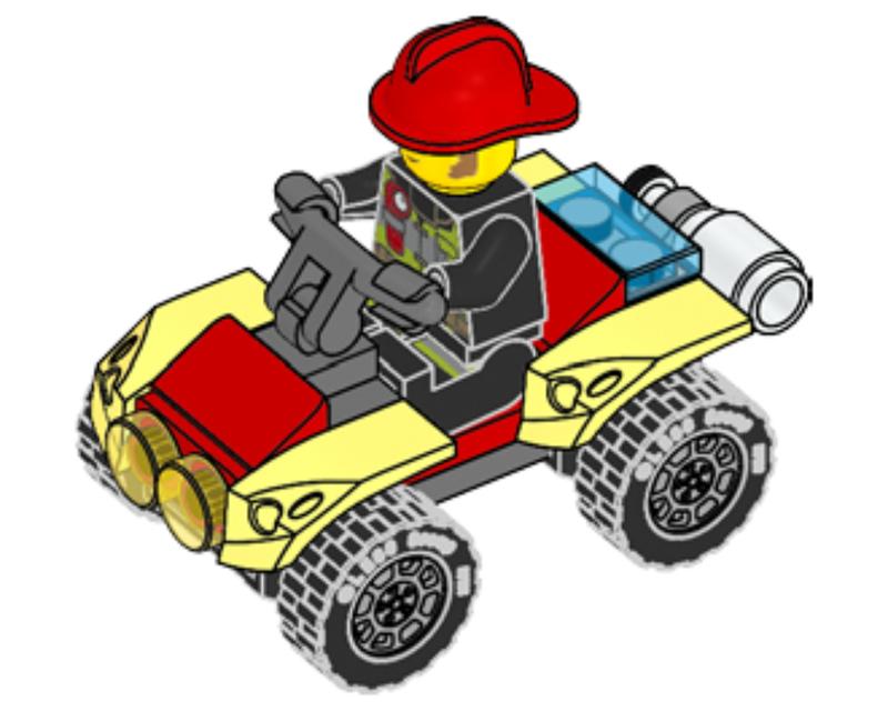 Fireman with quad bike