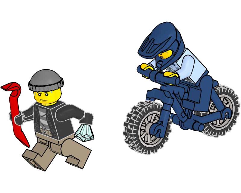 Policewoman and crook