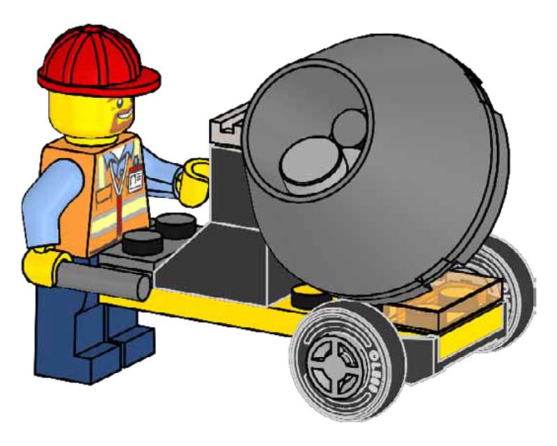 Builder with Cement Mixer