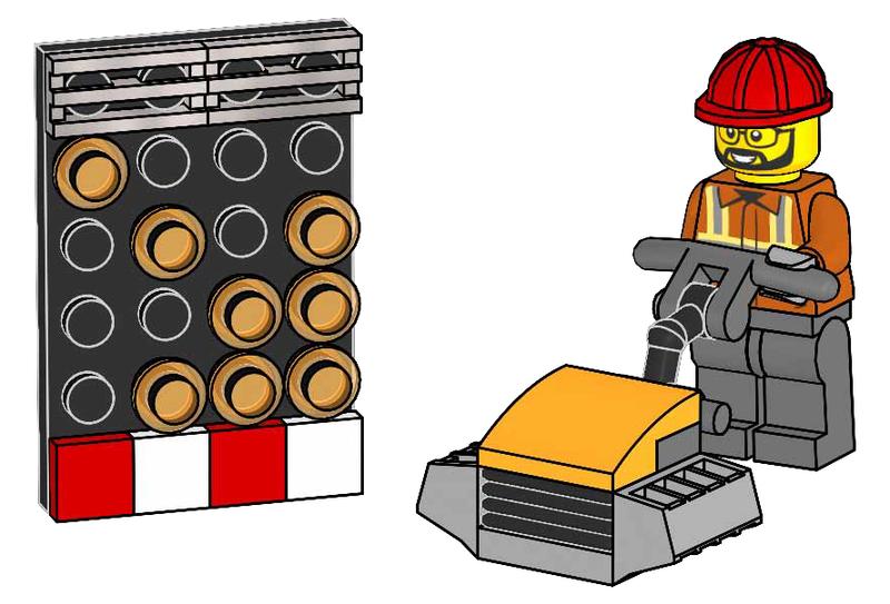 Construction Worker with Vibration Plate