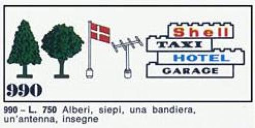 Trees and Signs (1969 version with old style trees and 3 bricks)