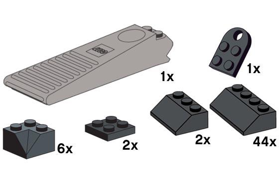 Grey Brick Separator with Black Frame Pieces
