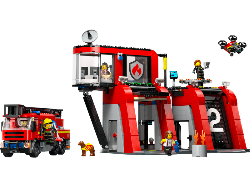 Fire Station with Fire Truck