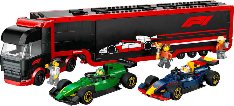 F1 Truck with RB20 & AMR24 F1 Cars