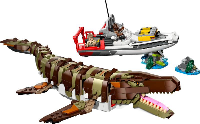 Brick-Built Mosasaurus Boat Mission